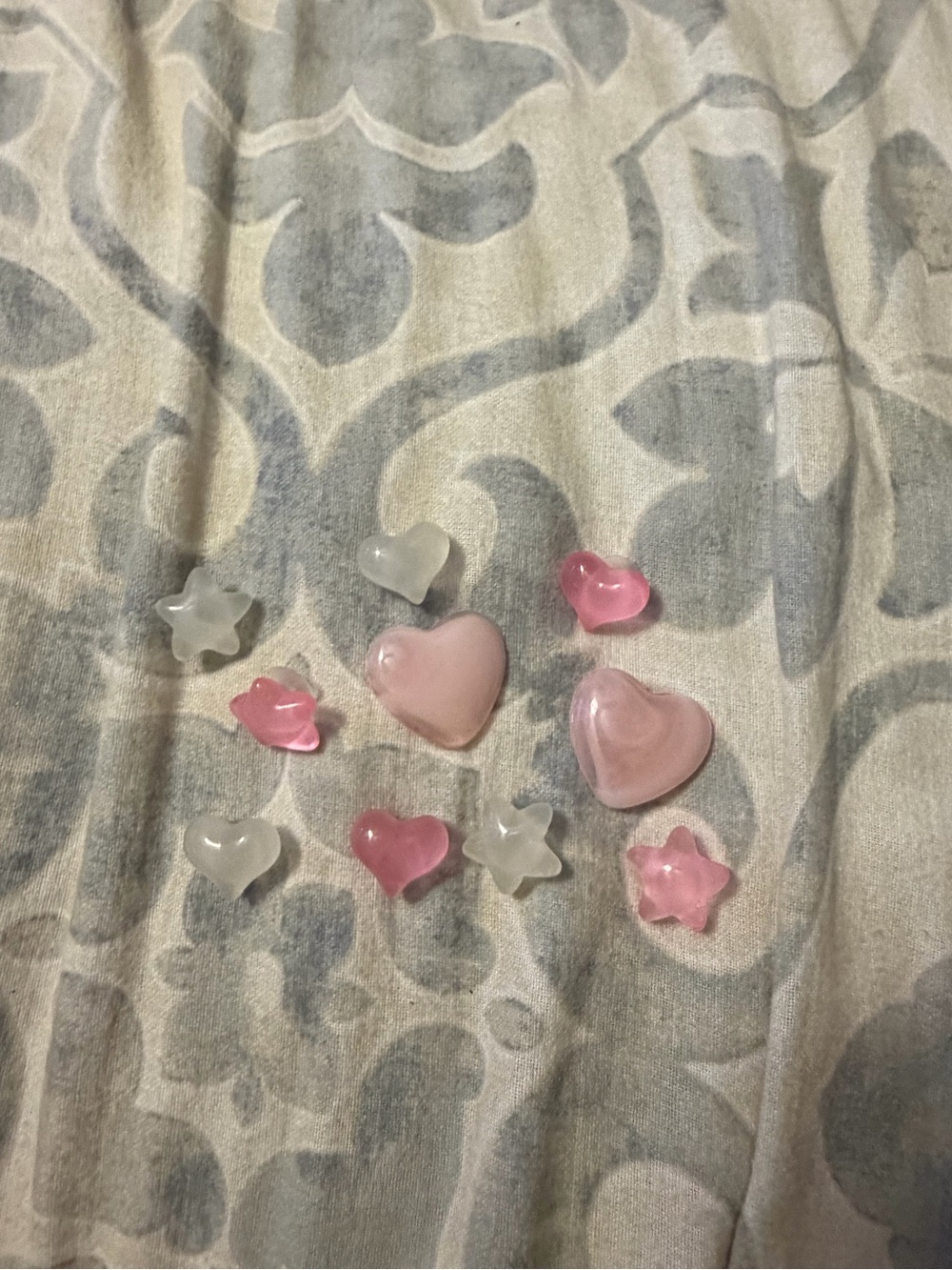 Jibbitz Pink & White Heart and Star Resin Accents